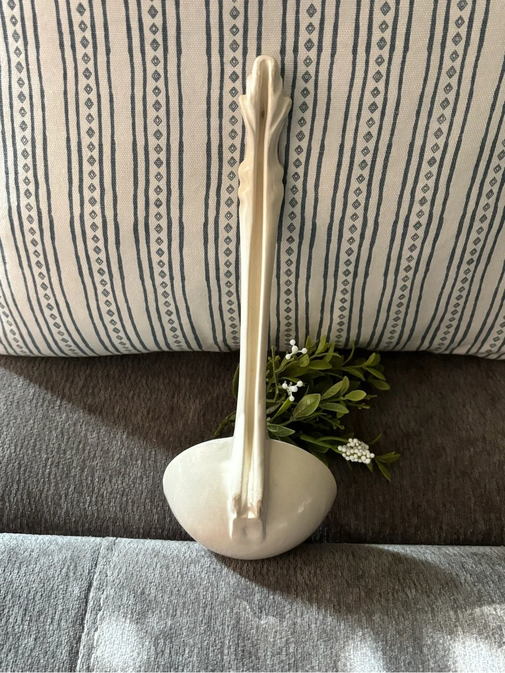 Ironstone Serving Ladle in white - Decorative with its beautiful crazing